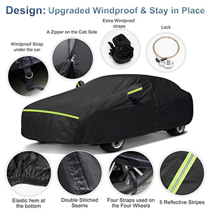 for Mercedes Benz S Car Cover Waterproof All Weather Heavy Duty Protection