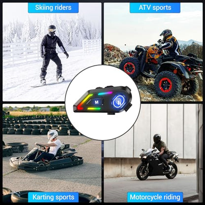 Helmet Bluetooth Headset with RGB Lights for Riders