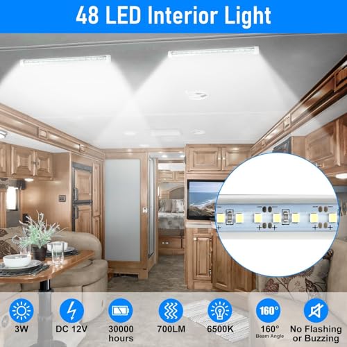 4PCS 12V LED Interior Light Bar (4 Count)