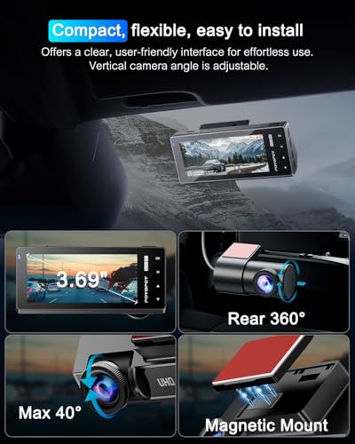 Dash Cam Front and Rear 5GHz WiFi Dashcam with CPL