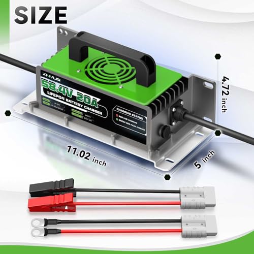 58.4V 20A LiFePO4 Battery Charger Support 0V Restart Charging Function