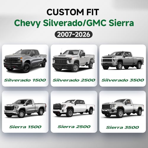 2PCS Front Seat Covers for Chevy Silverado & GMC Sierra 1500 2500 3500 2007 (2 Count)