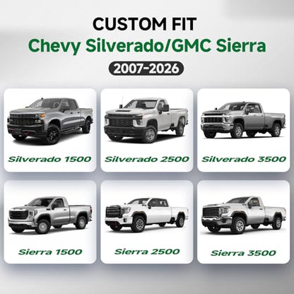 2PCS Front Seat Covers for Chevy Silverado & GMC Sierra 1500 2500 3500 2007 (2 Count)