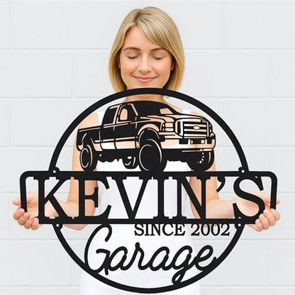 Custom Garage Workshop Metal Sign Personalized Tool Name Wall Art for Car Truck Mechanic Shop Decor Durable Steel Sign for Dad Husband Men’s Auto Workspace or Fence