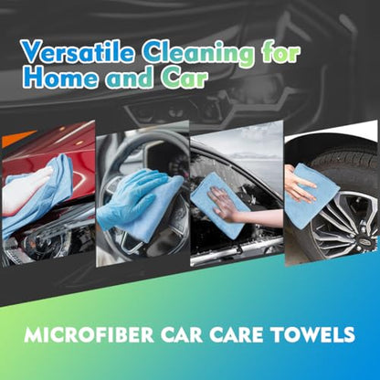 Blue Microfiber Cleaning Cloth 20 Pack 11.5 x 11.5 inch Microfiber Towels for Cars Ultra Absorbent Car Washing Cloth Lint Free Streak Free Cleaning Rags for Car (20 Count)