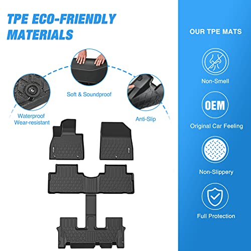 TPE Floor Mats for Hyundai Palisade with Bucket Seats