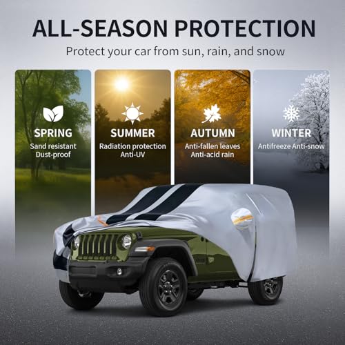 Multi Layer Car Cover Custom Fit for Jeep Wrangle 4 Dr