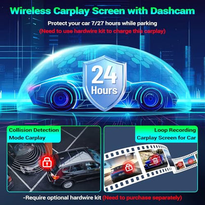 7" Portable Car Screen with Dual Dash Cam