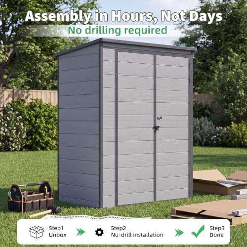 3'x5' Resin Outdoor Storage Shed