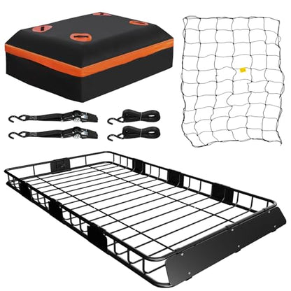 Roof Rack Carrier Basket Universal Rooftop 64" x 39" x 5" Large Size Roof Rack + Waterproof Bag
