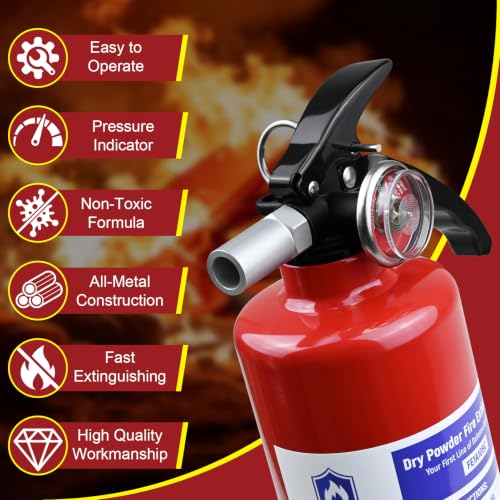 4 Pack ABC Fire Extinguishers with Mount (4 Count)