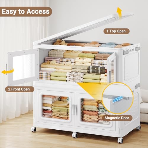 880 Qt Extra Large Stackable Storage Bin with Lids (4 Count)