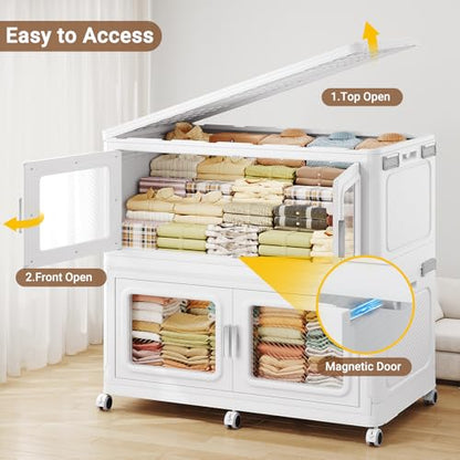880 Qt Extra Large Stackable Storage Bin with Lids (4 Count)