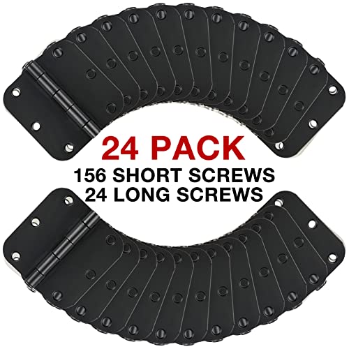 3 1 2" Matte Black Door Hinges 3.5 Inch Rounded Flat 24 Pack