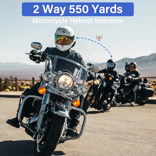 Motorcycle Helmet Bluetooth Headset 2 Way Intercom 550 Yards