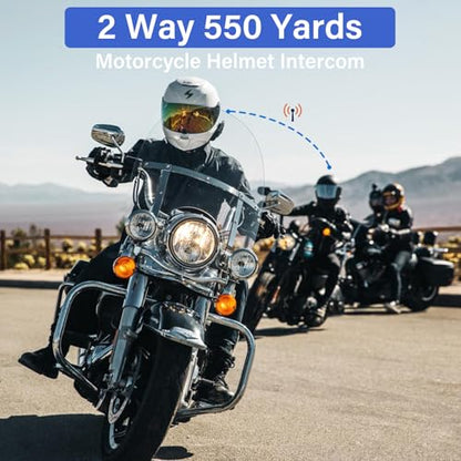 Motorcycle Helmet Bluetooth Headset 2 Way Intercom 550 Yards