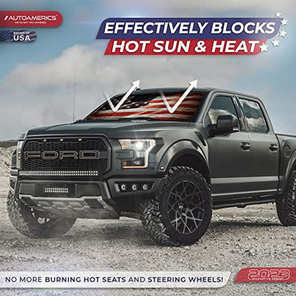 Truck Windshield Sun Shade with Storage Pouch & Anti