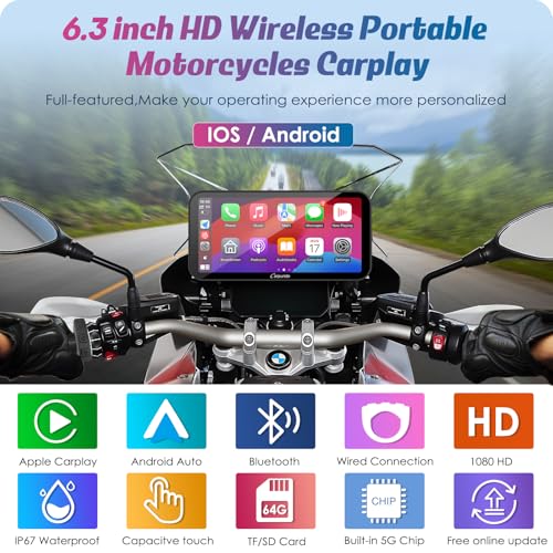 W603B 6.3" Motorcycle Carplay Screen for R1200GS R1250GS S1000XR