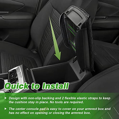Center Console Cover Custom Fit for Hyundai Santa Cruz 2022 2023 2024 2025 2026 Armrest Cover Cushion Pad Santa Cruz Accessories PU Leather Armrest Seat Box Protector with Pockets Storage Bag