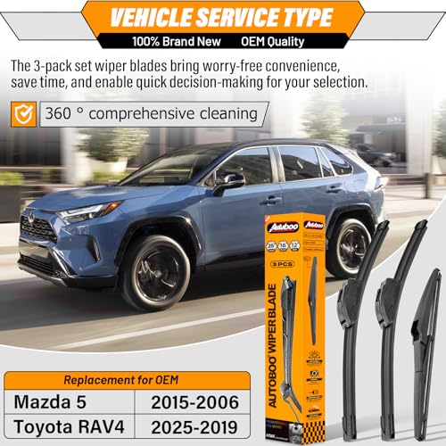 Windshield Wiper Blade Replacement for Toyota RAV4 Mazda 5