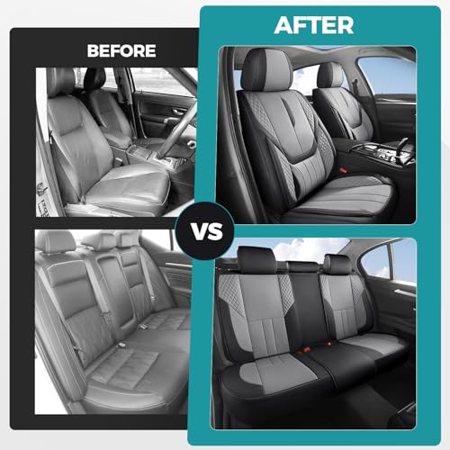 Universal Car Seat Covers for SUVs Sedans Trucks BlackGrey (5 Count)