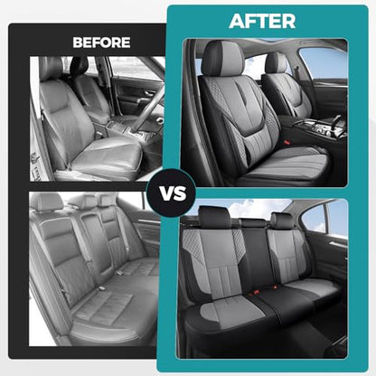 Universal Car Seat Covers for SUVs Sedans Trucks BlackGrey (5 Count)