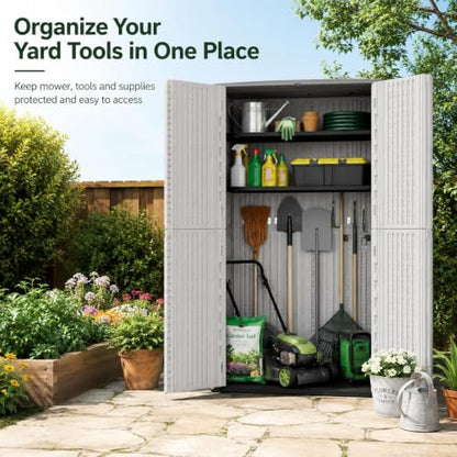 53 Cu.Ft Tall Outdoor Storage Shed with Reinforced Floor