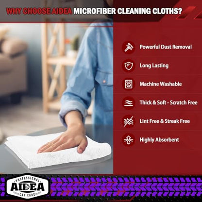 White Microfiber Cleaning Cloth 10PK (10 Count)