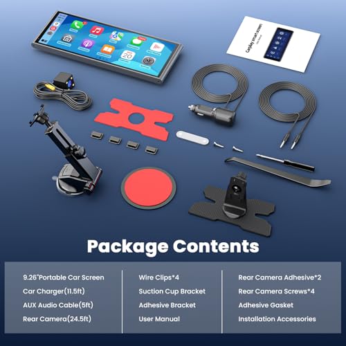 9.26" Wireless Portable Car Play Screen for CarPlay & Android Auto