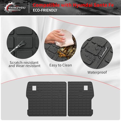 2nd Row Kick Mats for 2024 2025 2026 Hyundai Santa Fe 6&7 Seats