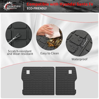 2nd Row Kick Mats for 2024 2025 2026 Hyundai Santa Fe 6&7 Seats