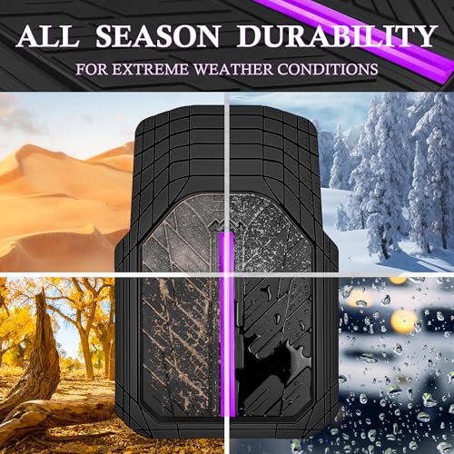 Metal Medium Rubber Floor Mats for Car Heavy Duty Car Mats All Weather (4 Count)