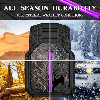 Metal Medium Rubber Floor Mats for Car Heavy Duty Car Mats All Weather (4 Count)