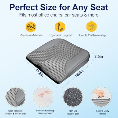 Memory Foam Car Seat Cushion for Driving Comfort and Office Use