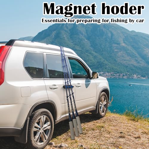2 Pcs Magnetic Fishing Rod Holder for Car Fishing Pole Rack Vertical Rod Storage Holders for Truck Bed Boat Wall Garage Door (2 Count)