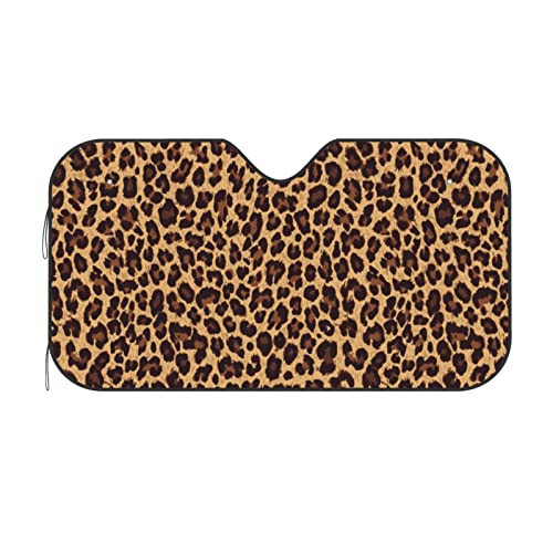 Leopard Car Windshield Sunshade Front Window Sun Visor Protector Foldable Shield Cover for Truck SUV