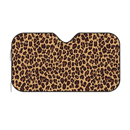 Leopard Car Windshield Sunshade Front Window Sun Visor Protector Foldable Shield Cover for Truck SUV