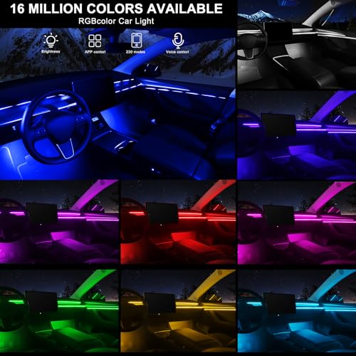 Acrylic Interior Car LED Strip Light with Wireless APP
