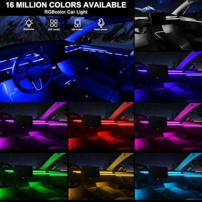 Acrylic Interior Car LED Strip Light with Wireless APP