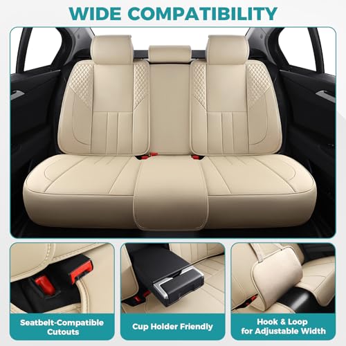 Universal Car Seat Covers for SUVs Sedans Trucks Beige (5 Count)
