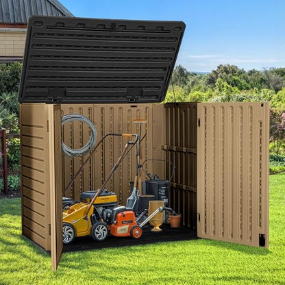 Horizontal Shed with Padlock Latch