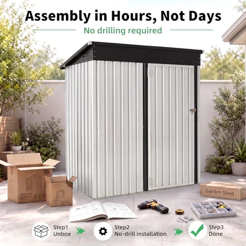 3' x 5' Outdoor Metal Storage Shed