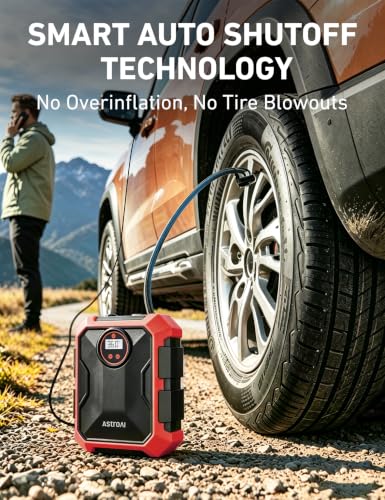 Tire Inflator Portable Air Compressor 12V DC Integrated Storage