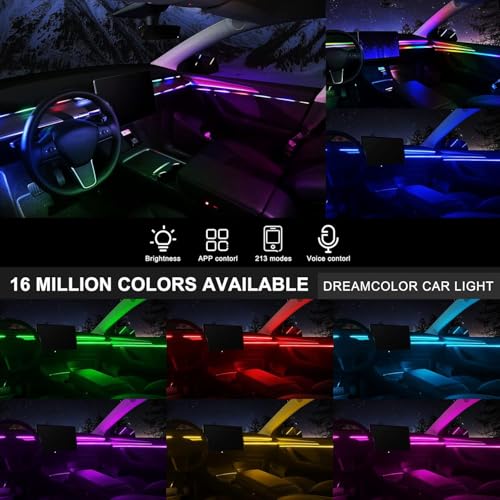 Acrylic Interior Car LED Strip Light with Wireless APP