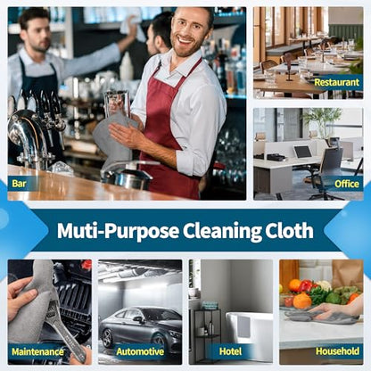 Grey Microfiber Cleaning Cloth (8 Count)