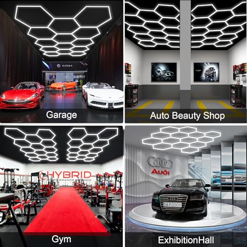 14 Hexagon LED Garage Light 6500K