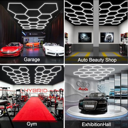 14 Hexagon LED Garage Light 6500K