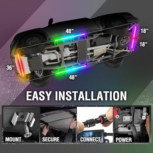 Aura DreamColor Underglow Chasing Lights for Car with APP & Remote (4 Count)