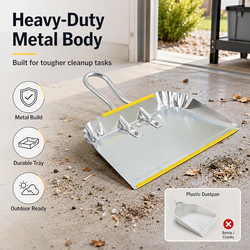 3 Pack 17" Heavy Duty Metal Dust Pans (3 Count)