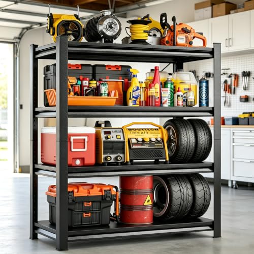 46''W Garage Shelving Heavy Duty Metal Storage Shelves Series (4 Count)